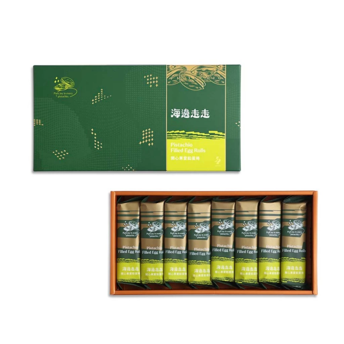 Hiwalk - Pistachio Filled Extra Thick Egg Rolls (8 rolls in a box)