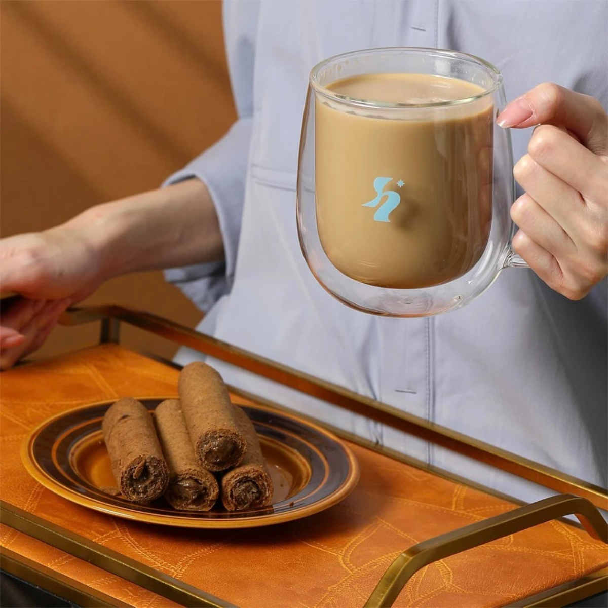 Hiwalk - Coffee Latte Filled Extra Thick Egg Rolls (8 rolls in a box)