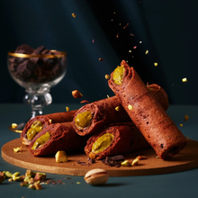 HiWalk Choco Pistachio Egg Rolls 8pcs | Inspired by Chocolate Kunafa | 70% Dark Chocolate & 100% Pistachio