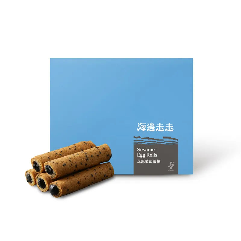 Hiwalk - Black Sesame Filled Extra Thick Egg Rolls (4 packs/ 8 rolls in a box)